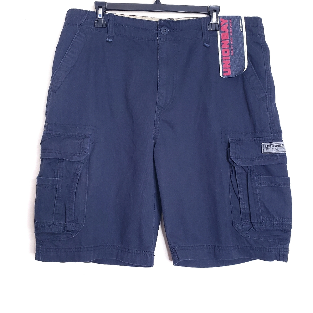 Union Bay Navy Blue Cotton Cargo Utility Shorts Men's Size 38 New NWT